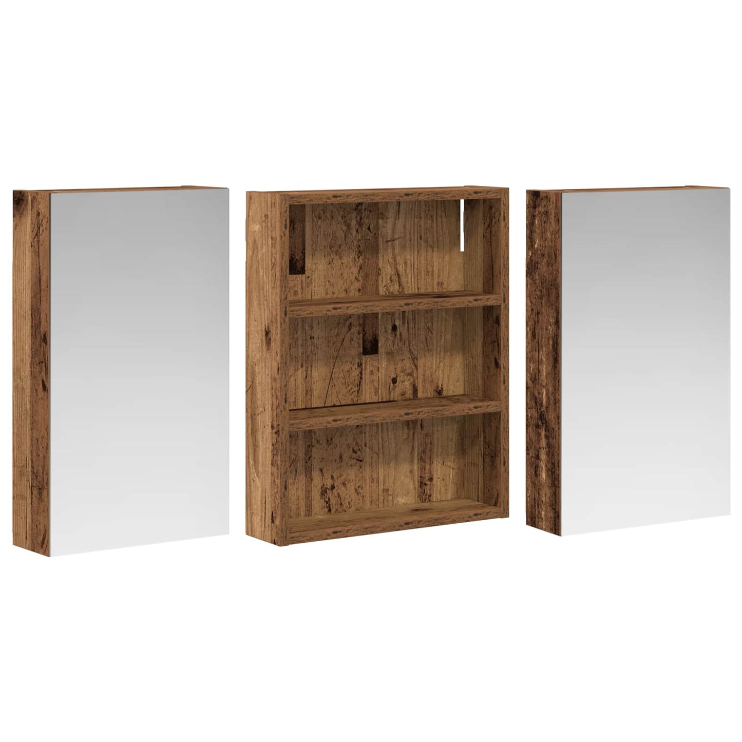 Fürdőszobai Szekrény Szett 3 db 100 x 10,5 x 50 cm Szerelt fa