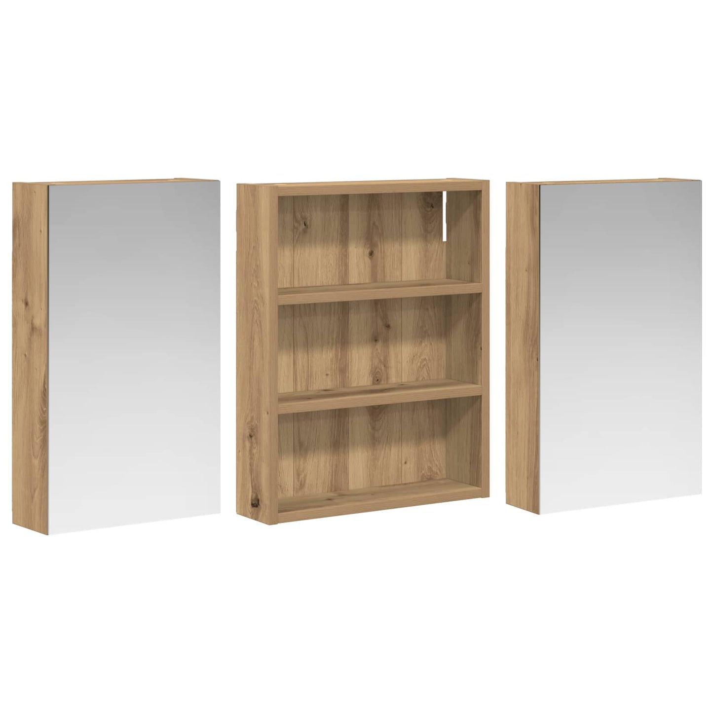 Fürdőszobai Szekrény Szett 3 db 100 x 10,5 x 50 cm Szerelt fa