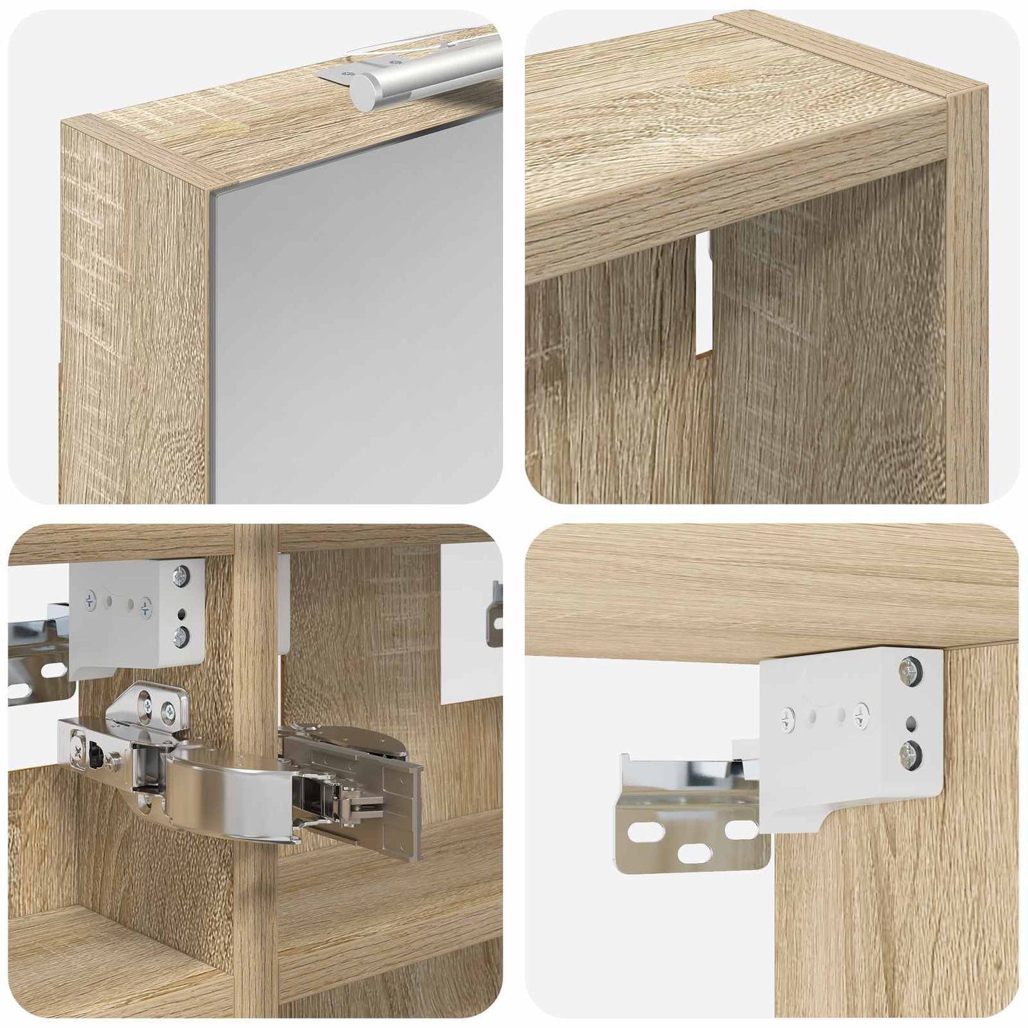 Fürdőszobai Szekrény Szett 3 db 100 x 10,5 x 50 cm Szerelt fa