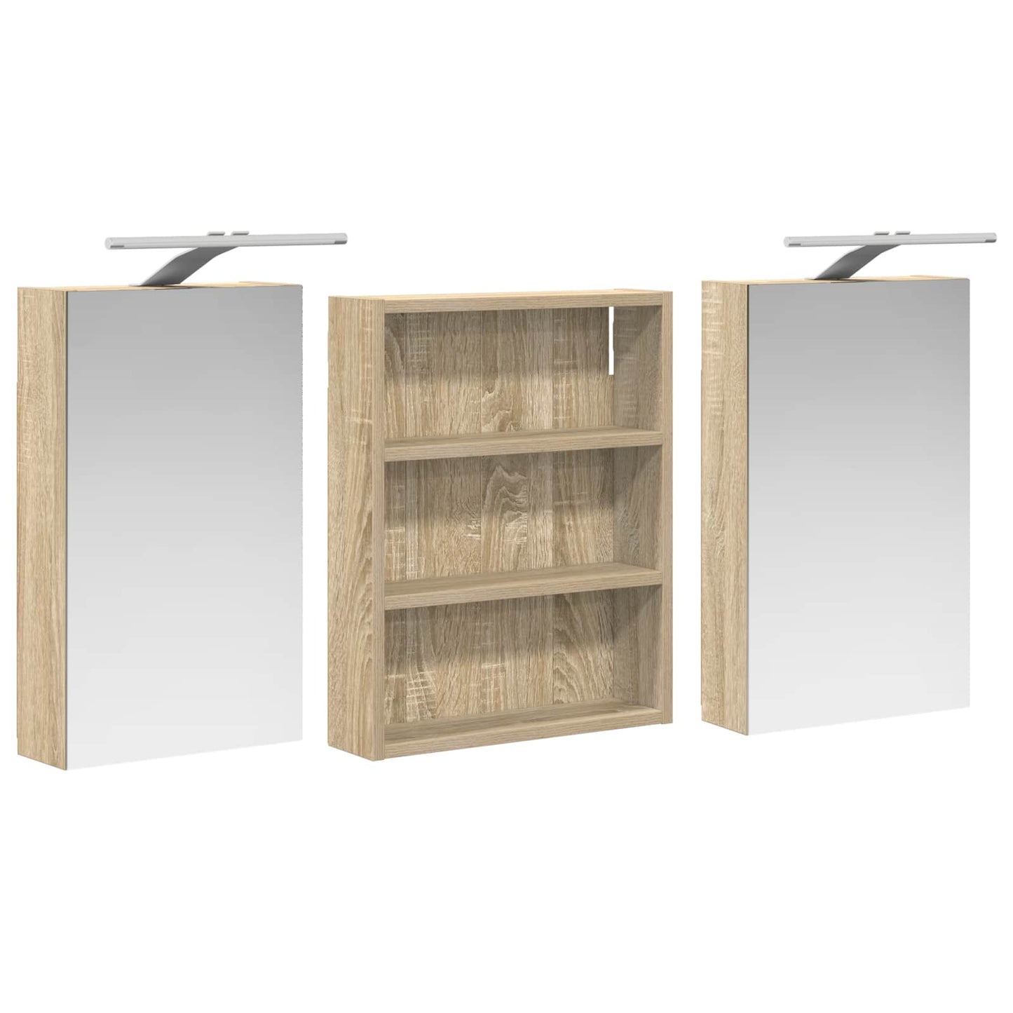 Fürdőszobai Szekrény Szett 3 db 100 x 10,5 x 50 cm Szerelt fa