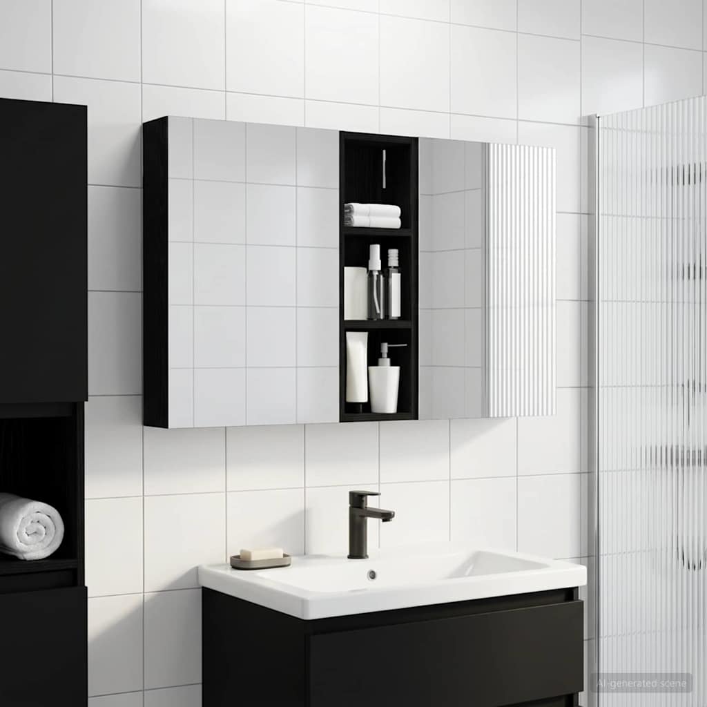 Fürdőszobai Szekrény Szett 3 db 100 x 10,5 x 60,5 cm Szerelt fa