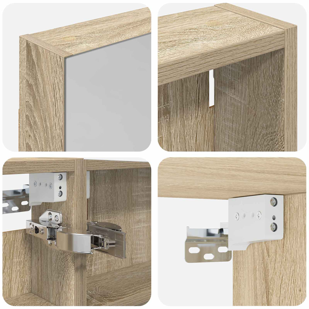 Fürdőszobai Szekrény Szett 3 db 100 x 10,5 x 60,5 cm Szerelt fa
