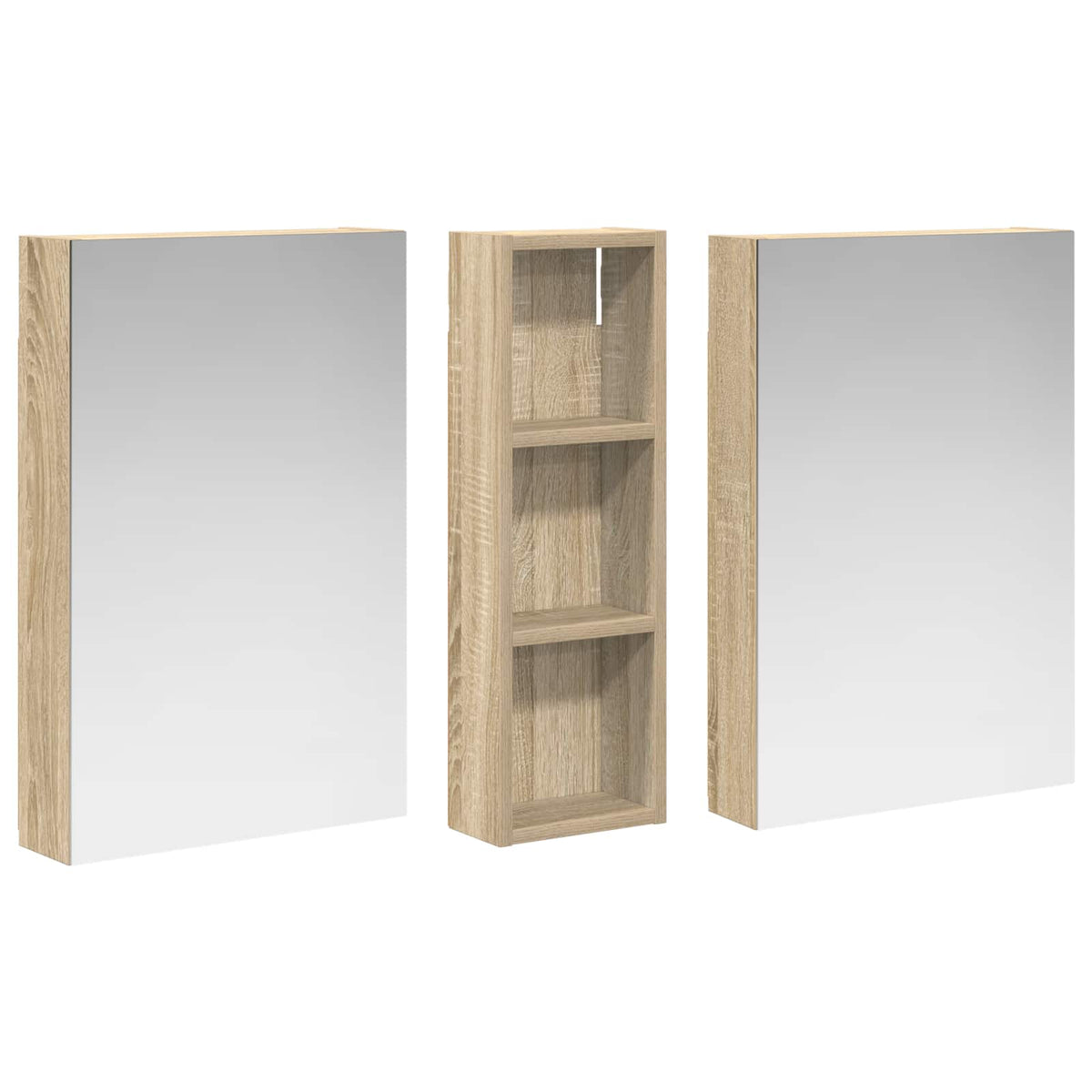 Fürdőszobai Szekrény Szett 3 db 100 x 10,5 x 60,5 cm Szerelt fa