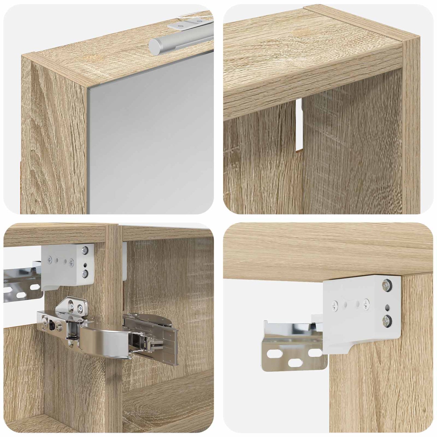 Fürdőszobai Szekrény Szett 3 db 100 x 10,5 x 60,5 cm Szerelt fa