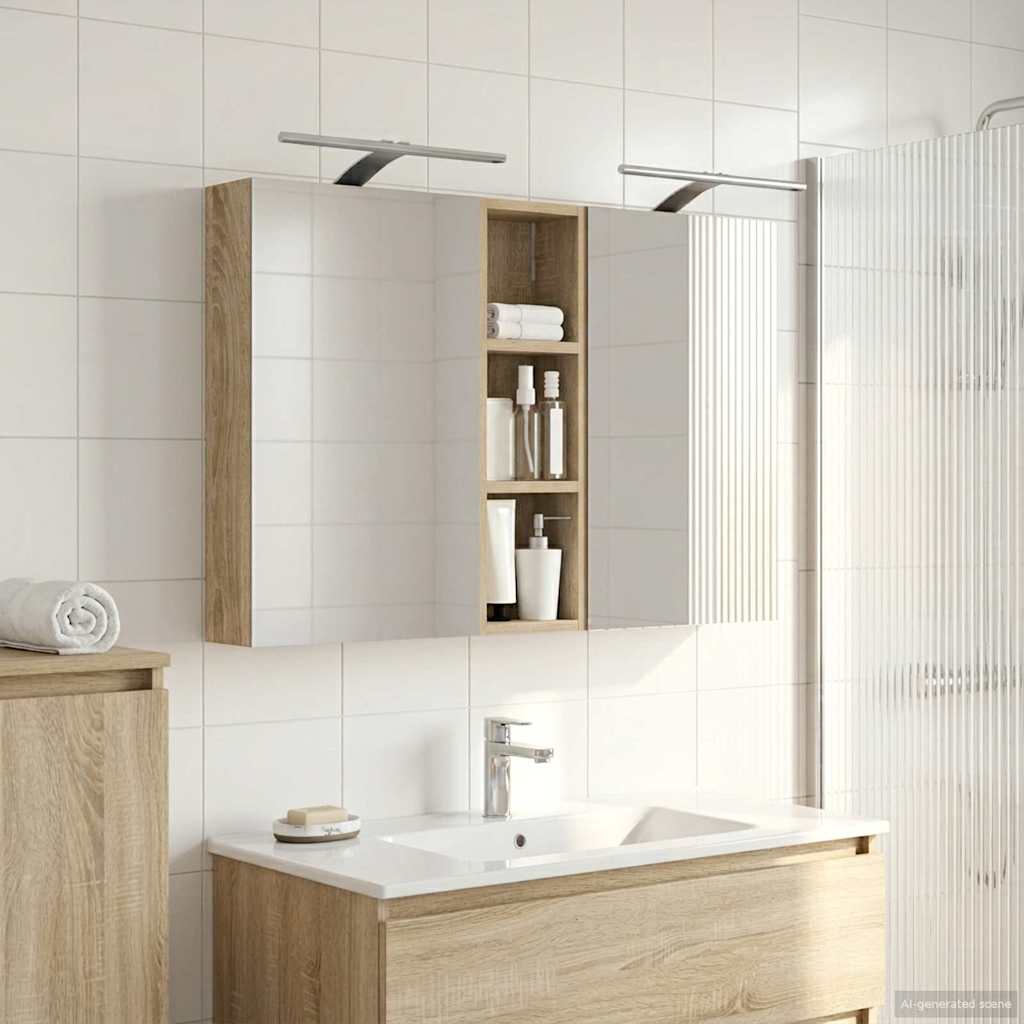 Fürdőszobai Szekrény Szett 3 db 100 x 10,5 x 60,5 cm Szerelt fa