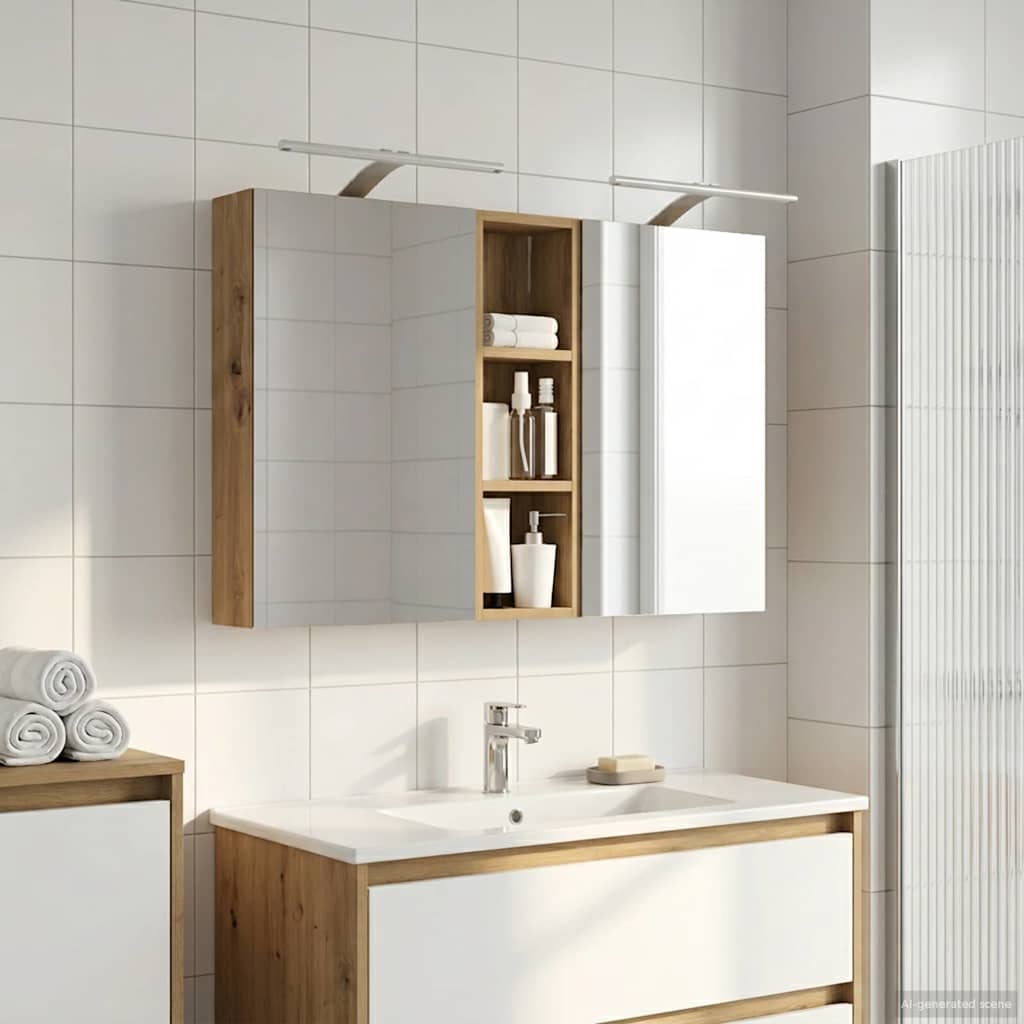 Fürdőszobai Szekrény Szett 3 db 100 x 10,5 x 60,5 cm Szerelt fa