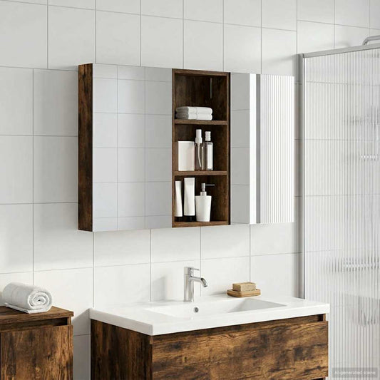 Fürdőszobai Szekrény Szett 3 pcs 110 x 10,5 x 60,5 cm Faanyag