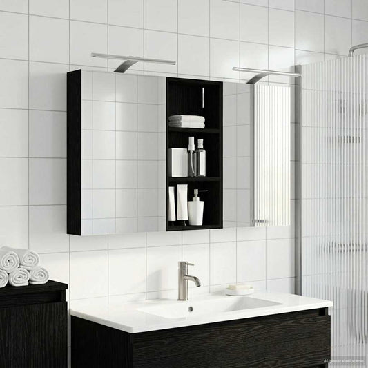 Fürdőszobai Szekrény Szett 3 pcs 110 x 10,5 x 60,5 cm Faanyag