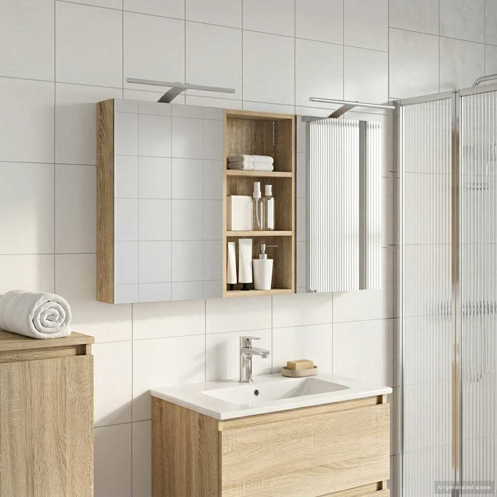 Fürdőszobai Szekrény Szett 3 db 110 x 10,5 x 60,5 cm Szerelt fa