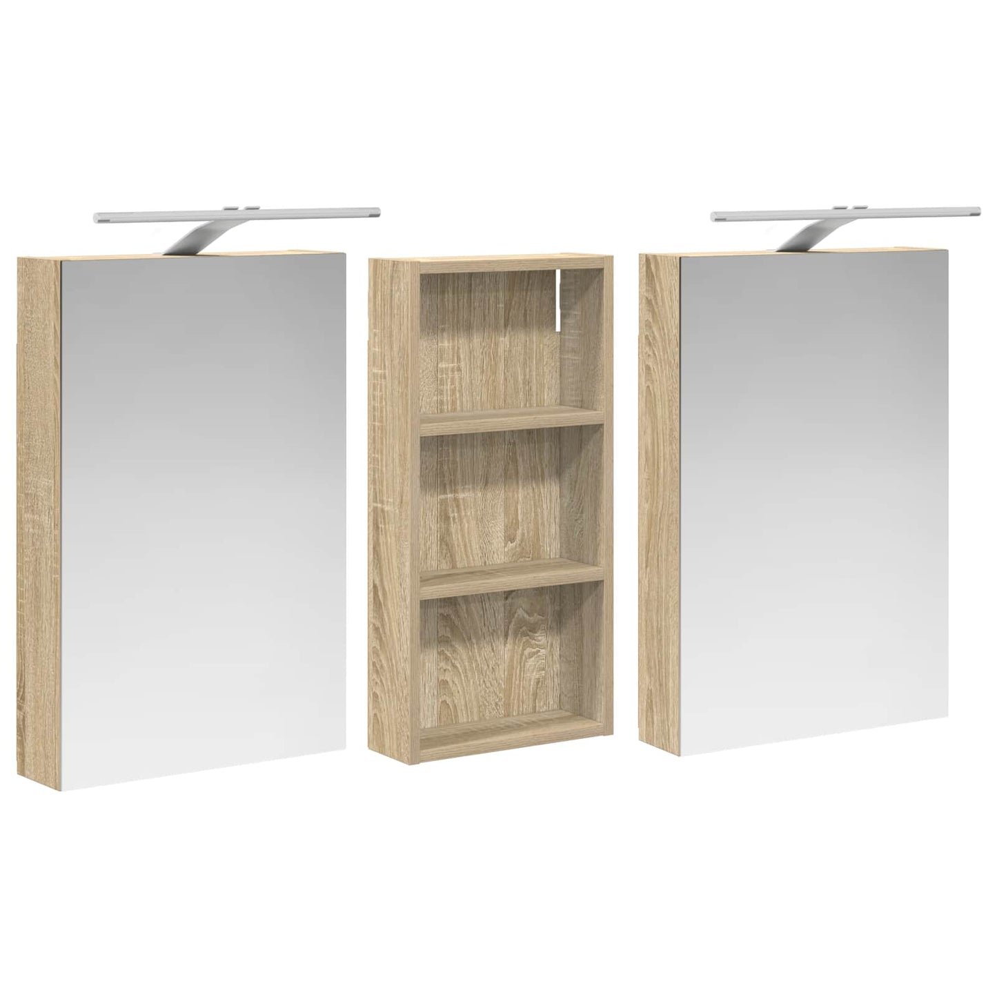 Fürdőszobai Szekrény Szett 3 db 110 x 10,5 x 60,5 cm Szerelt fa