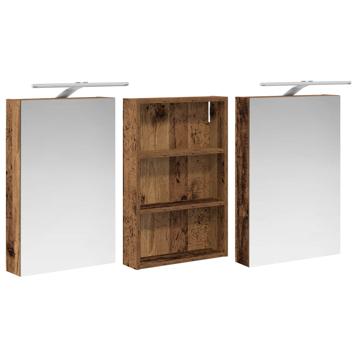 Fürdőszobai Szekrény Szett 3 db 120 x 10,5 x 60,5 cm Szerelt fa