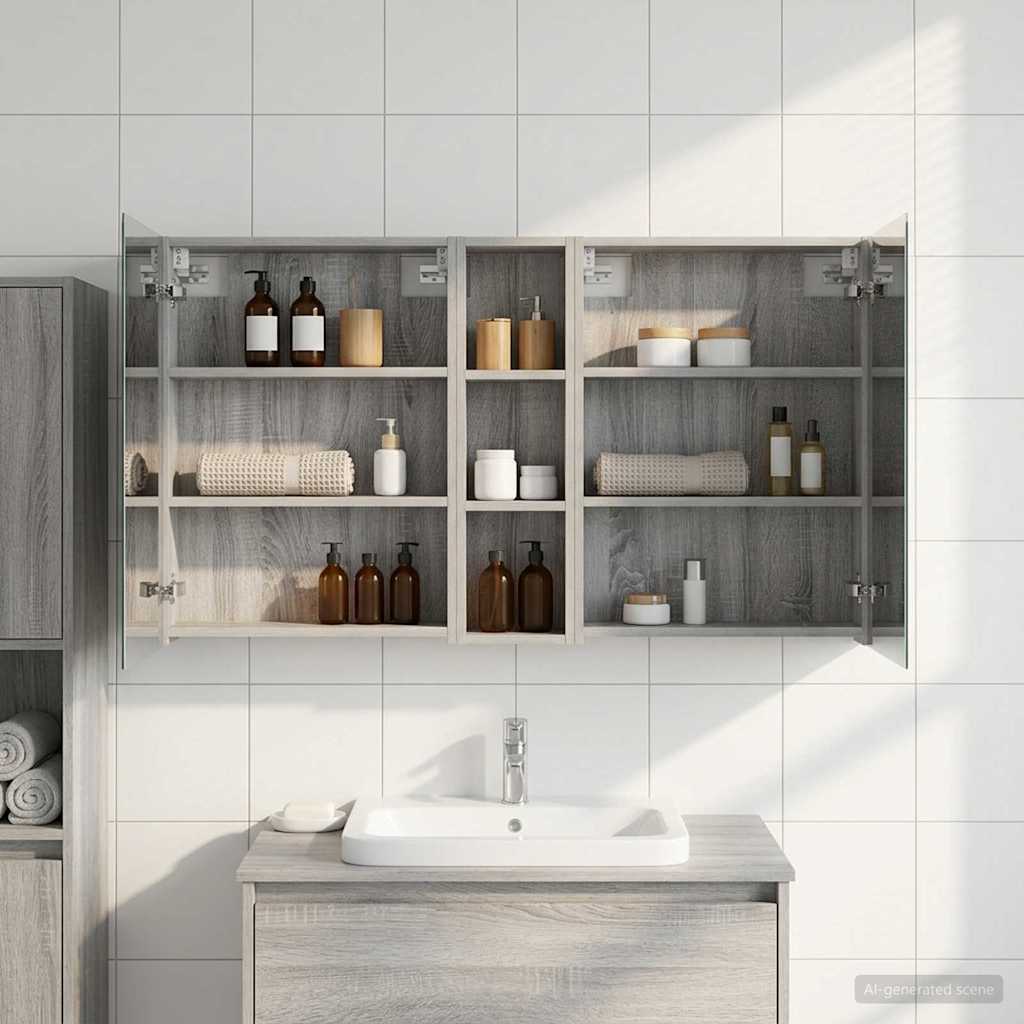 Fürdőszobai Szekrény Szett 3 db 120 x 14,5 x 70 cm Szerelt fa
