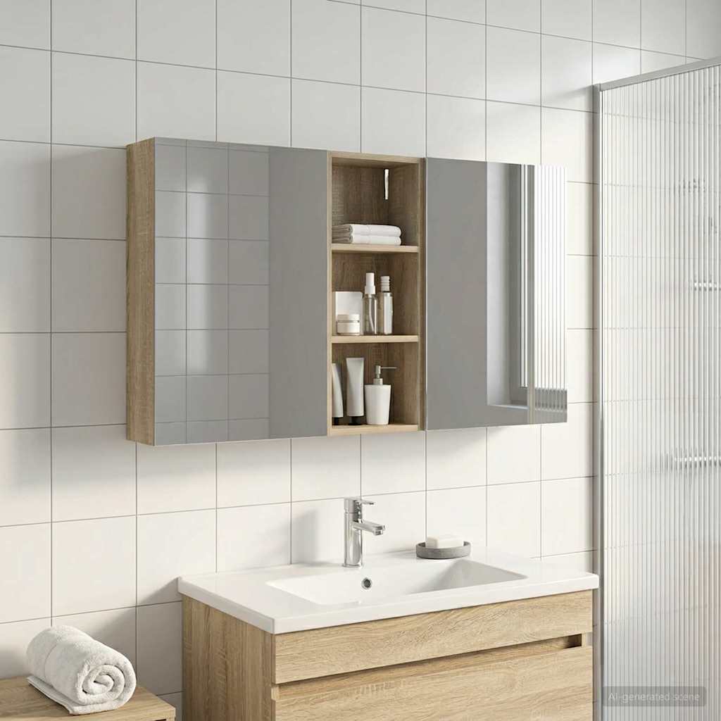 Fürdőszobai Szekrény Szett 3 db 130 x 14,5 x 70 cm Szerelt fa