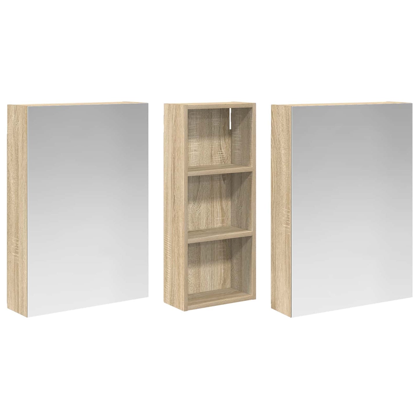 Fürdőszobai Szekrény Szett 3 db 130 x 14,5 x 70 cm Szerelt fa