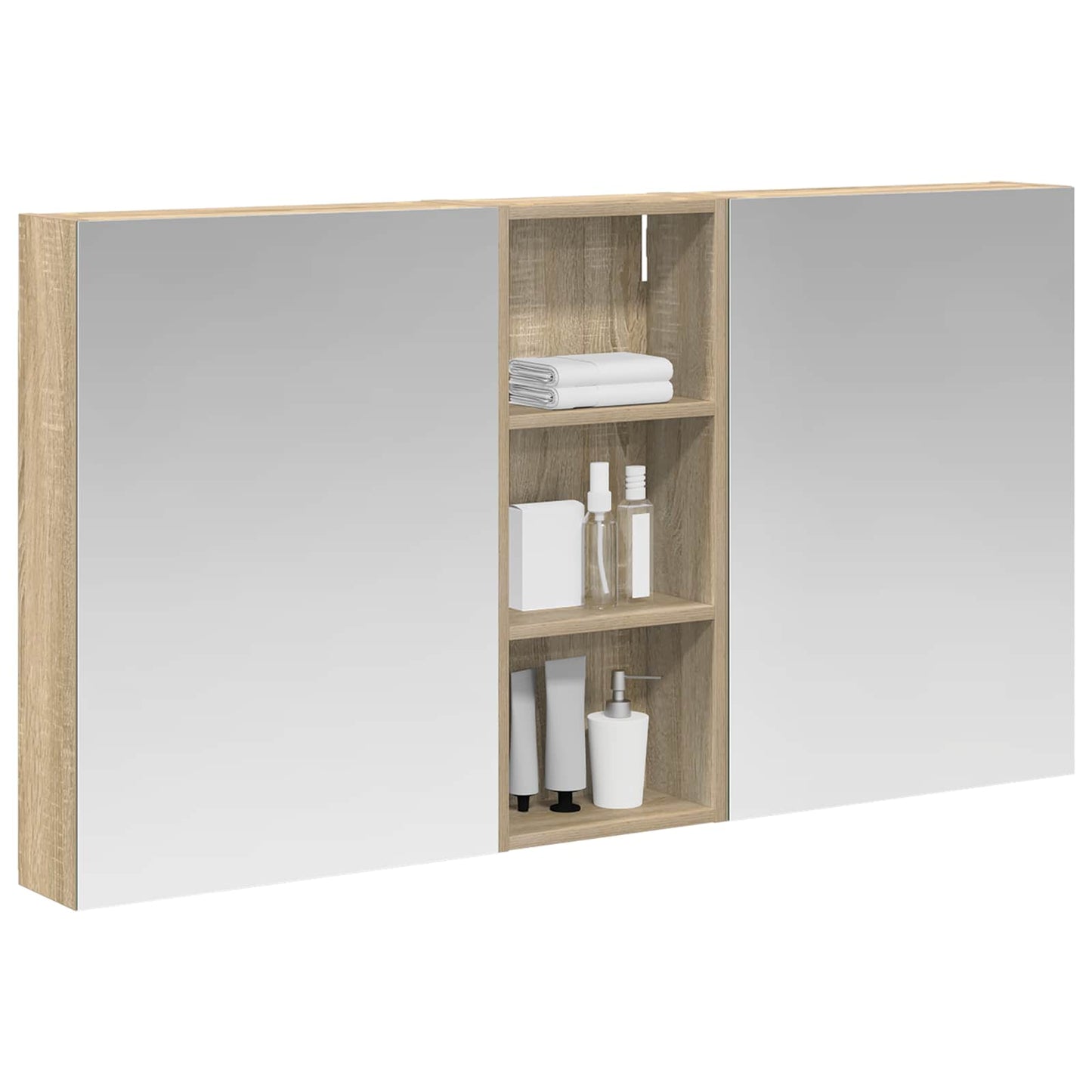 Fürdőszobai Szekrény Szett 3 db 130 x 14,5 x 70 cm Szerelt fa
