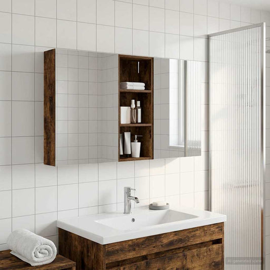 Fürdőszobai Szekrény Szett 3 pcs 130 x 14,5 x 70 cm Faanyag