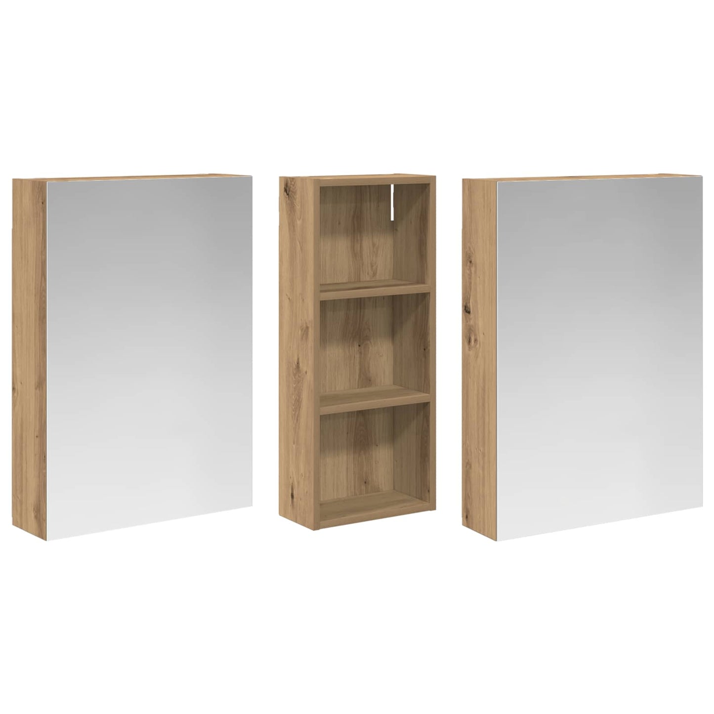 Fürdőszobai Szekrény Szett 3 db 130 x 14,5 x 70 cm Szerelt fa
