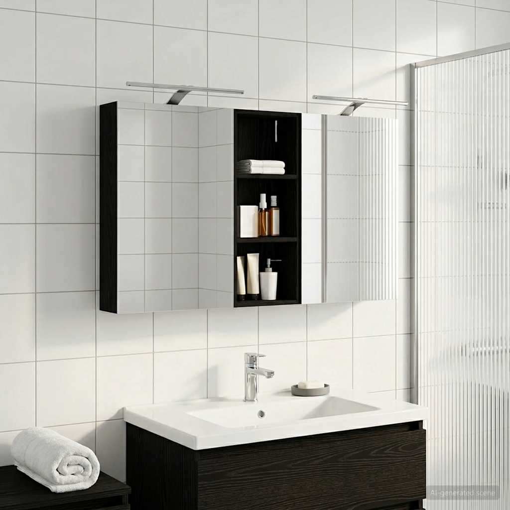 Fürdőszobai Szekrény Szett 3 db 130 x 14,5 x 70 cm Szerelt fa