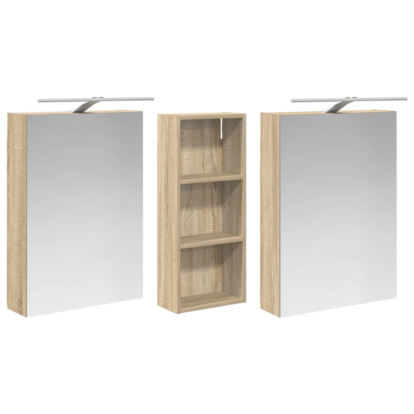 Fürdőszobai Szekrény Szett 3 db 130 x 14,5 x 70 cm Szerelt fa