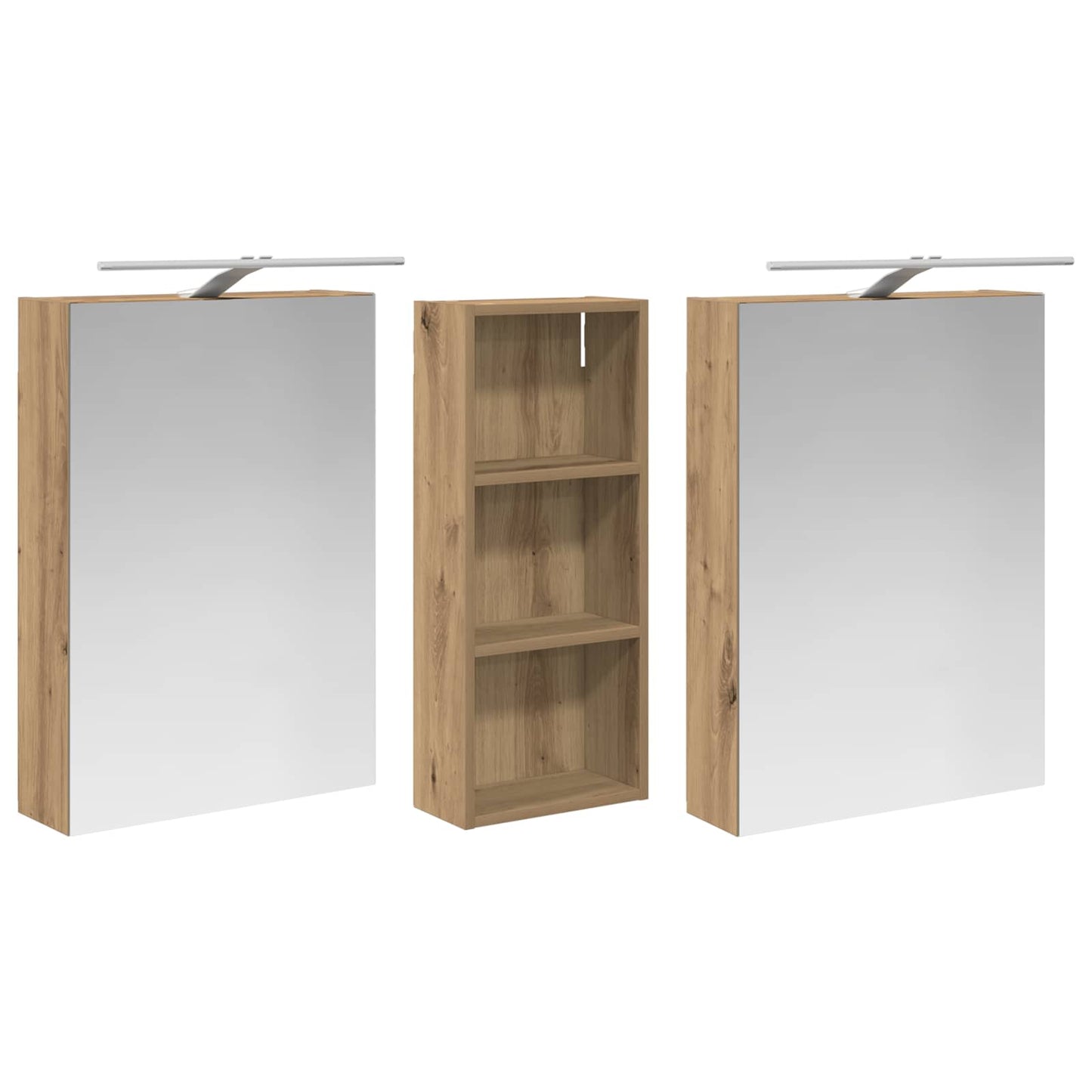 Fürdőszobai Szekrény Szett 3 db 130 x 14,5 x 70 cm Szerelt fa