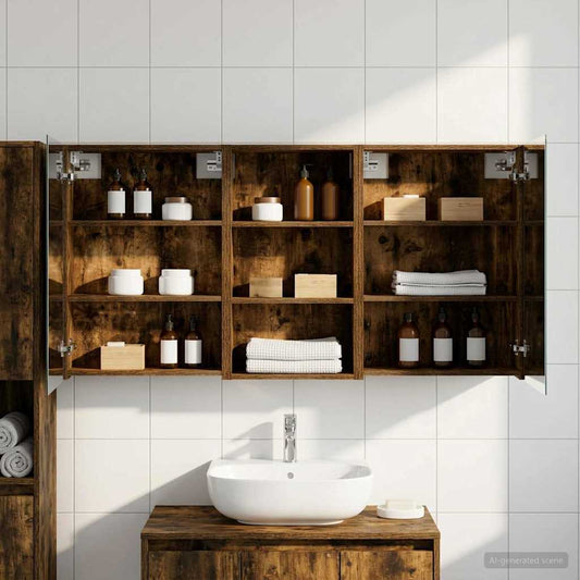 Fürdőszobai Szekrény Szett 3 pcs 140 x 14,5 x 70 cm Faanyag
