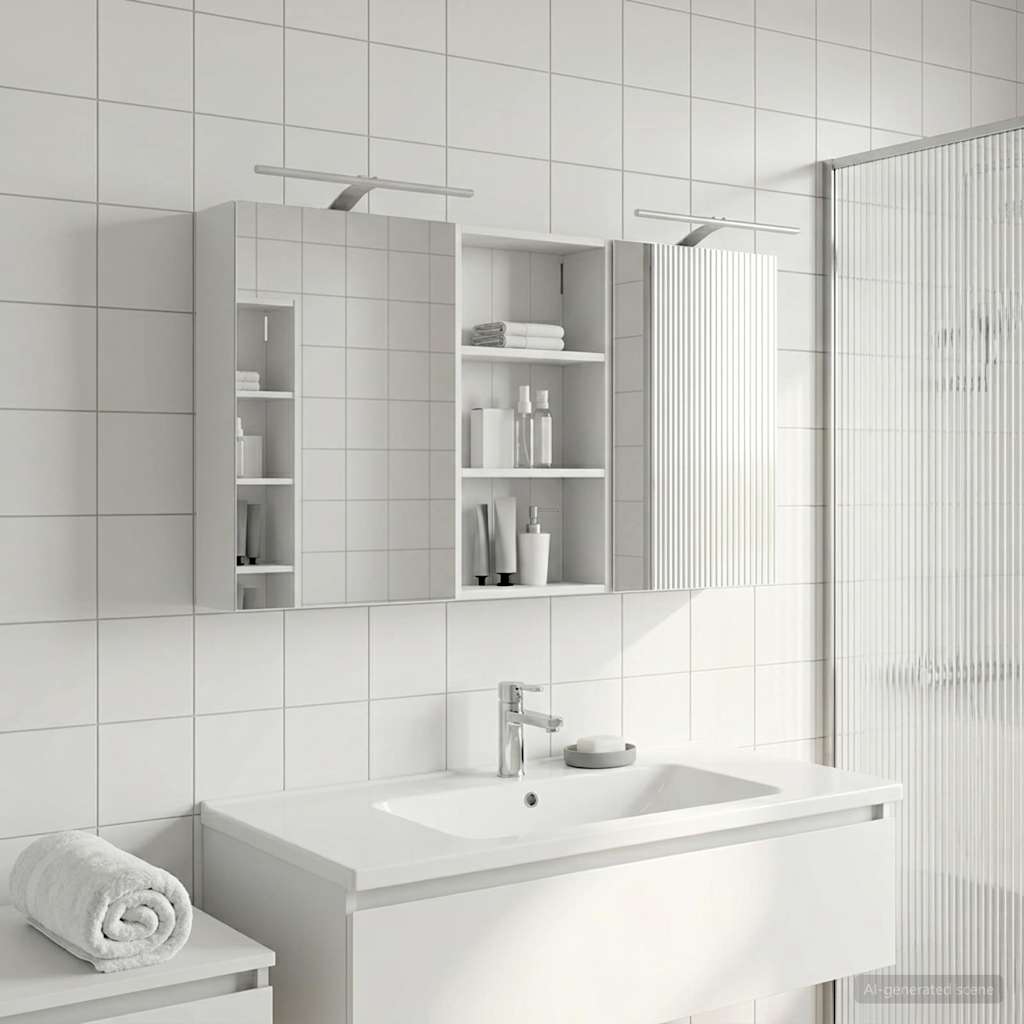 Fürdőszobai Szekrény Szett 3 db 140 x 14,5 x 70 cm Szerelt fa