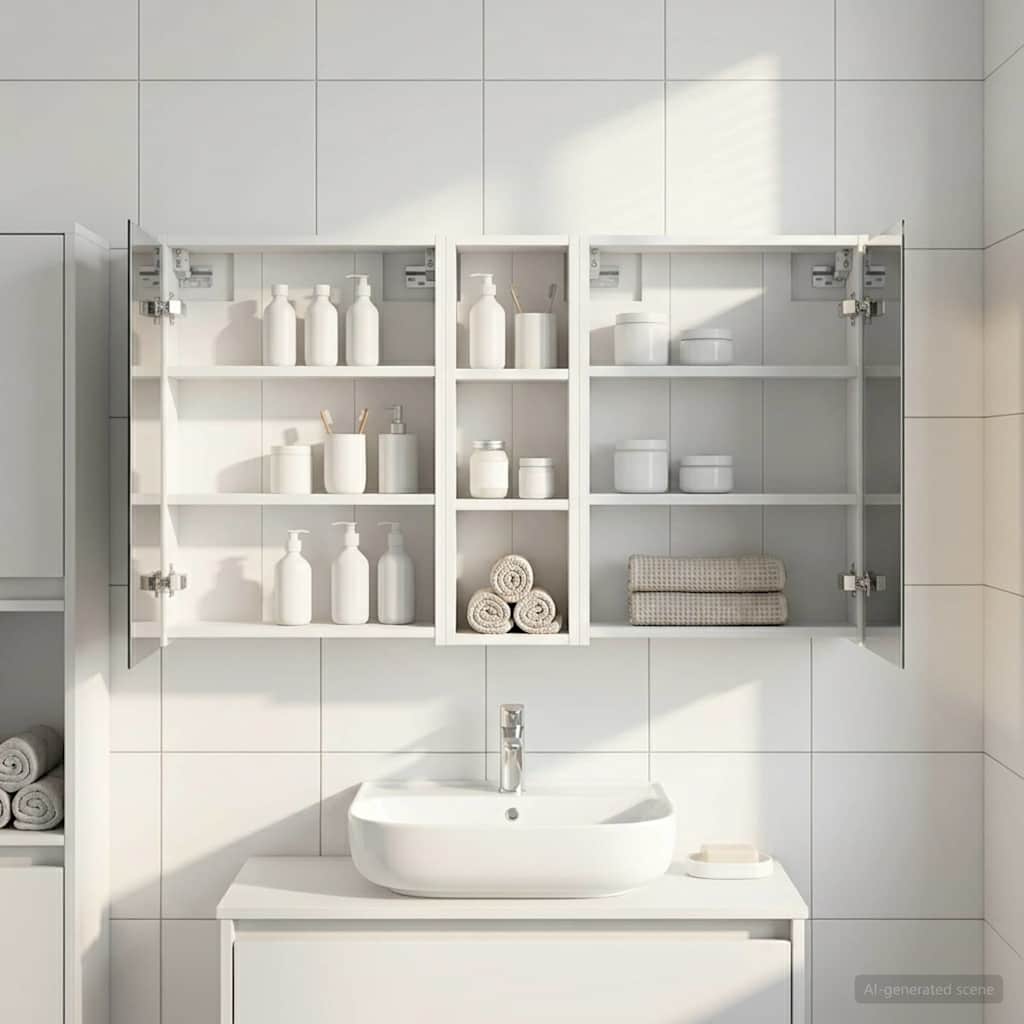 Fürdőszobai Szekrény Szett 3 db 106 x 16 x 62,5 cm Szerelt fa