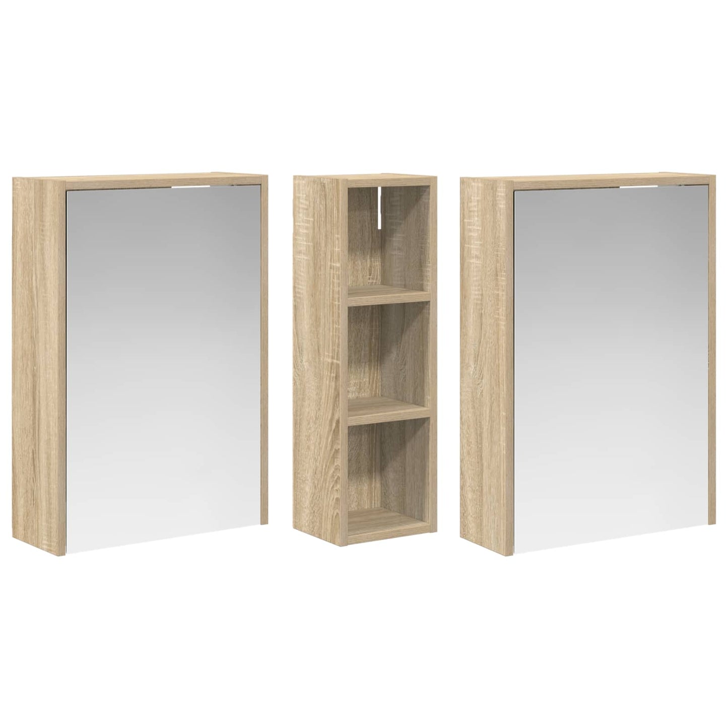 Fürdőszobai Szekrény Szett 3 db 106 x 16 x 62,5 cm Szerelt fa