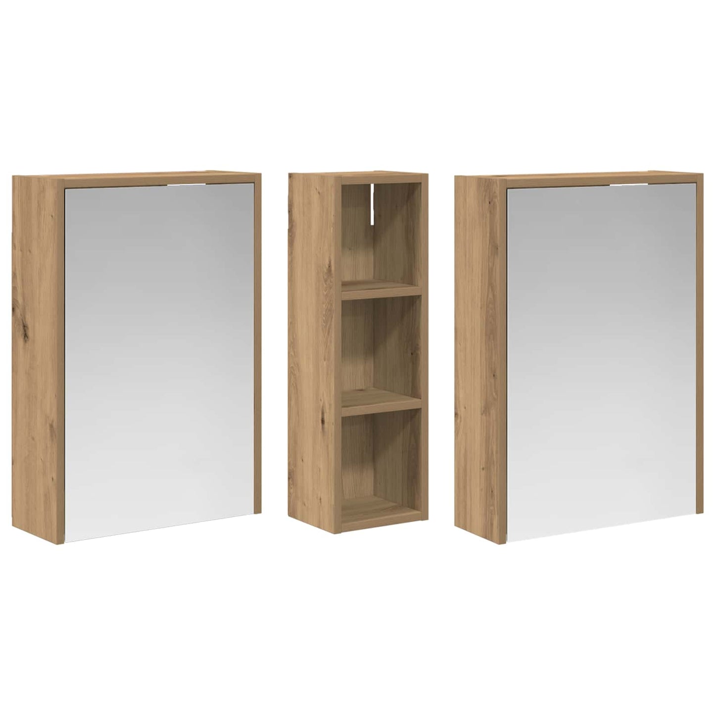 Fürdőszobai Szekrény Szett 3 db 106 x 16 x 62,5 cm Szerelt fa