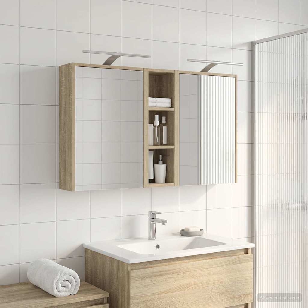 Fürdőszobai Szekrény Szett 3 db 106 x 16 x 62,5 cm Szerelt fa