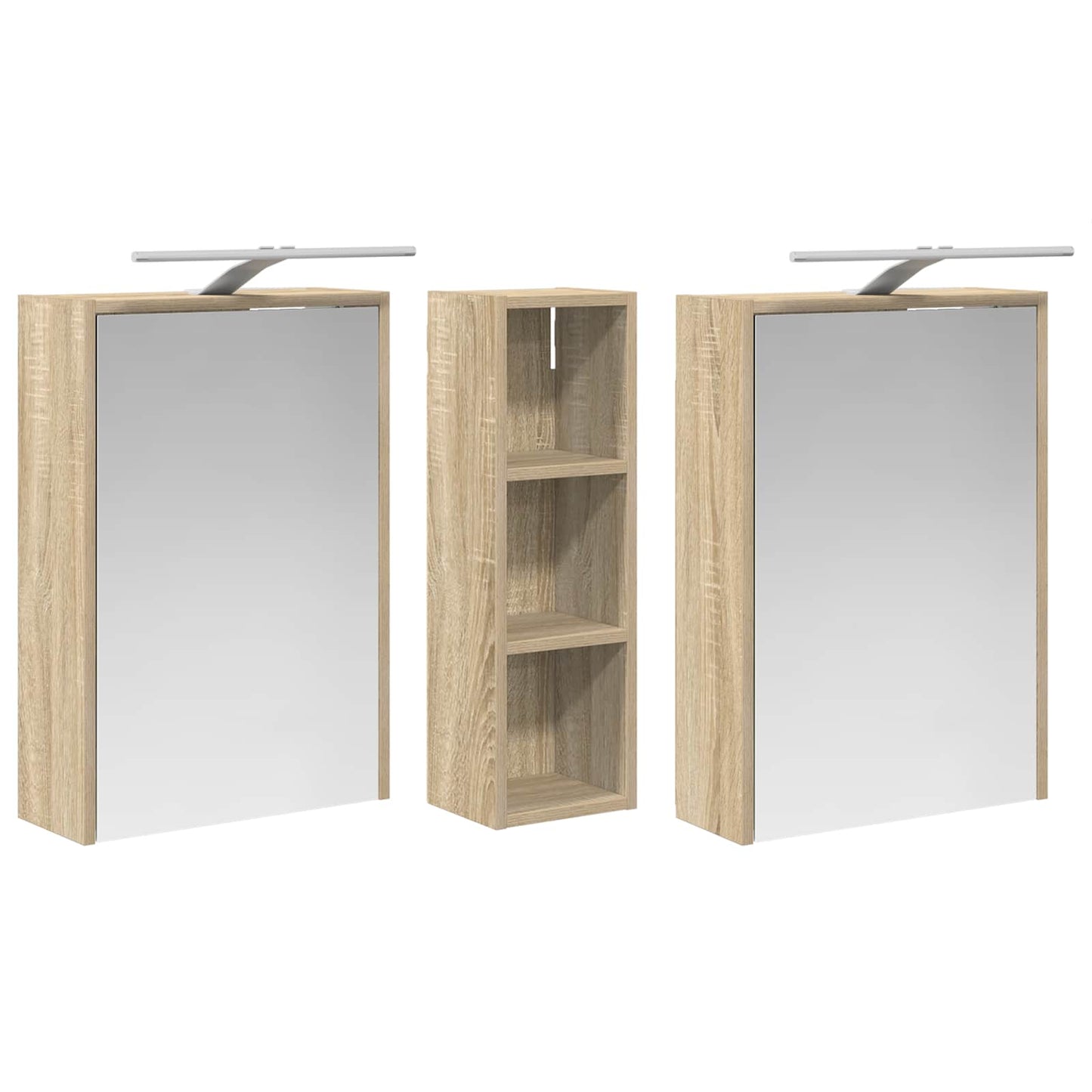 Fürdőszobai Szekrény Szett 3 db 106 x 16 x 62,5 cm Szerelt fa
