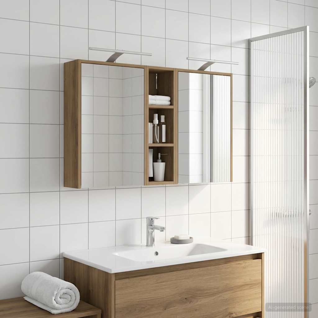 Fürdőszobai Szekrény Szett 3 db 106 x 16 x 62,5 cm Szerelt fa