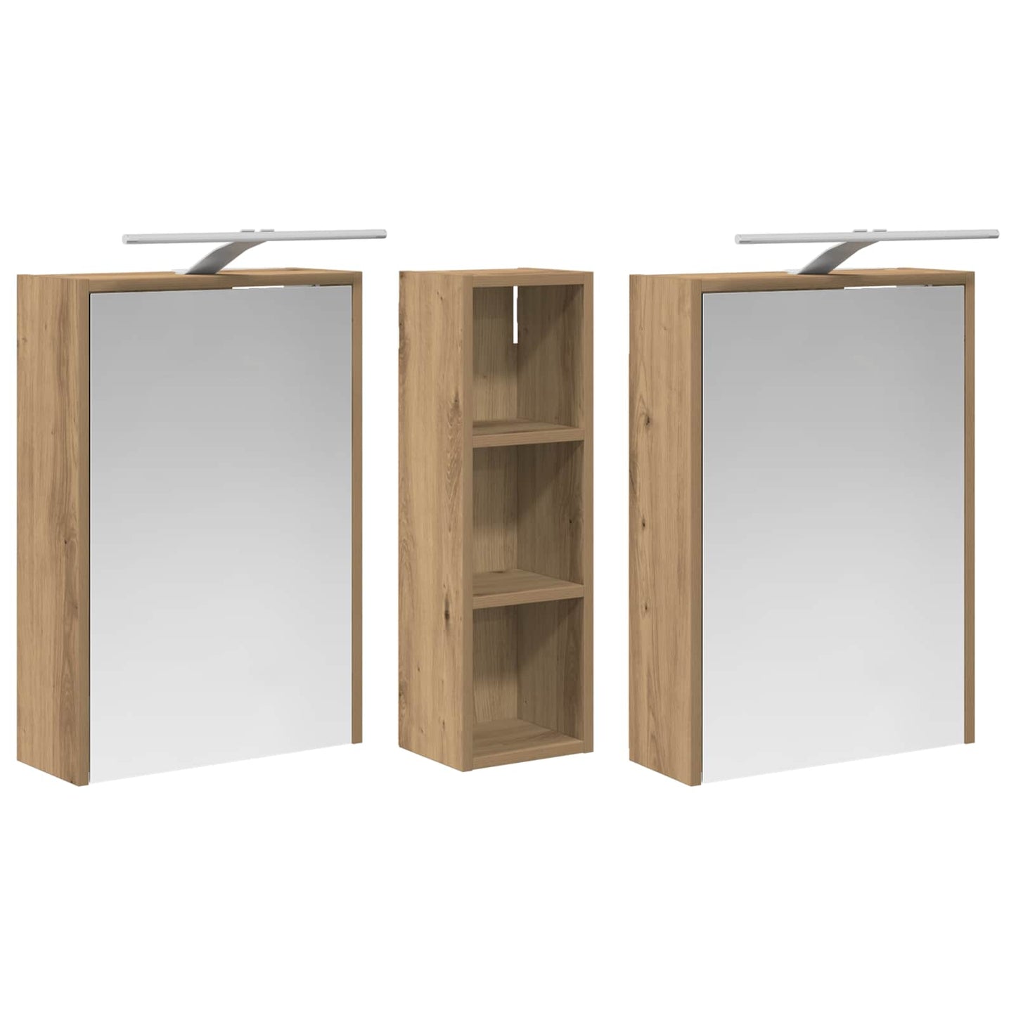Fürdőszobai Szekrény Szett 3 db 106 x 16 x 62,5 cm Szerelt fa