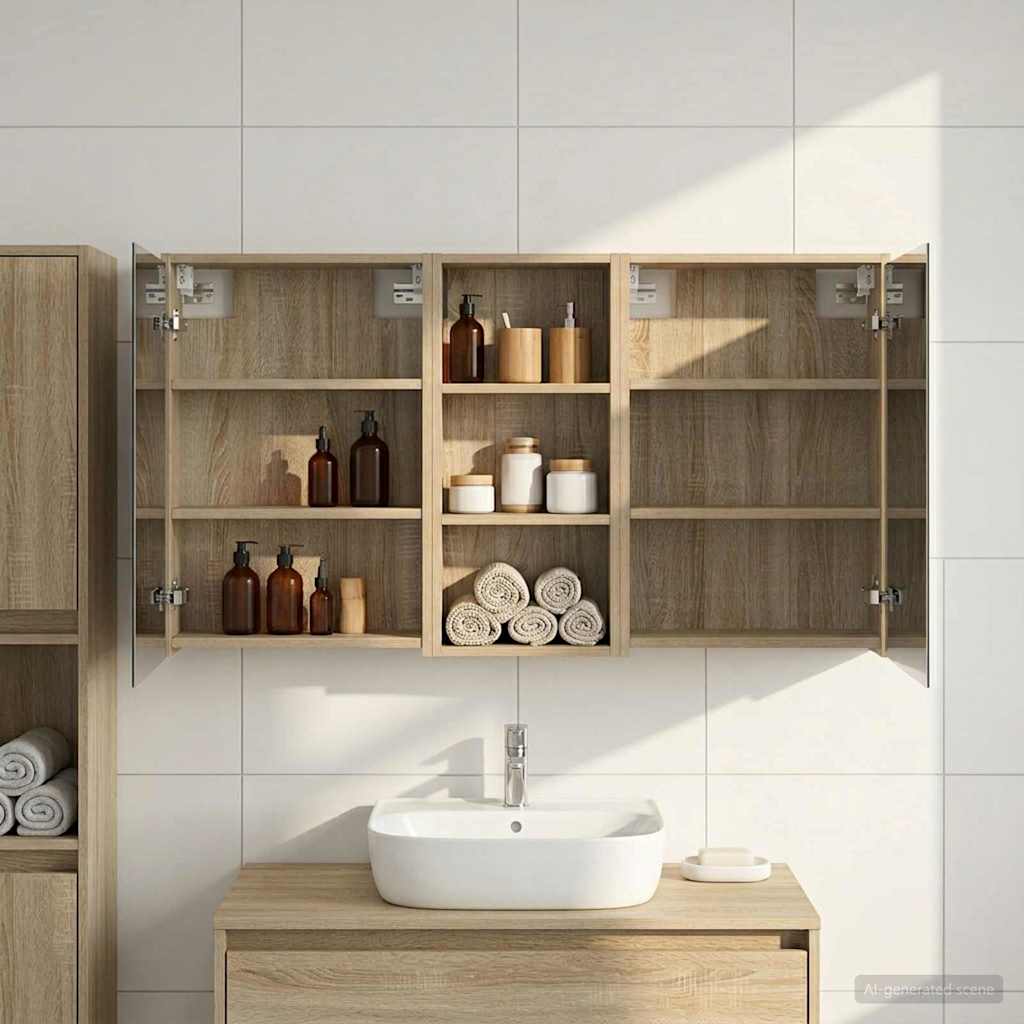 Fürdőszobai Szekrény Szett 3 db 116 x 16 x 62,5 cm Szerelt fa