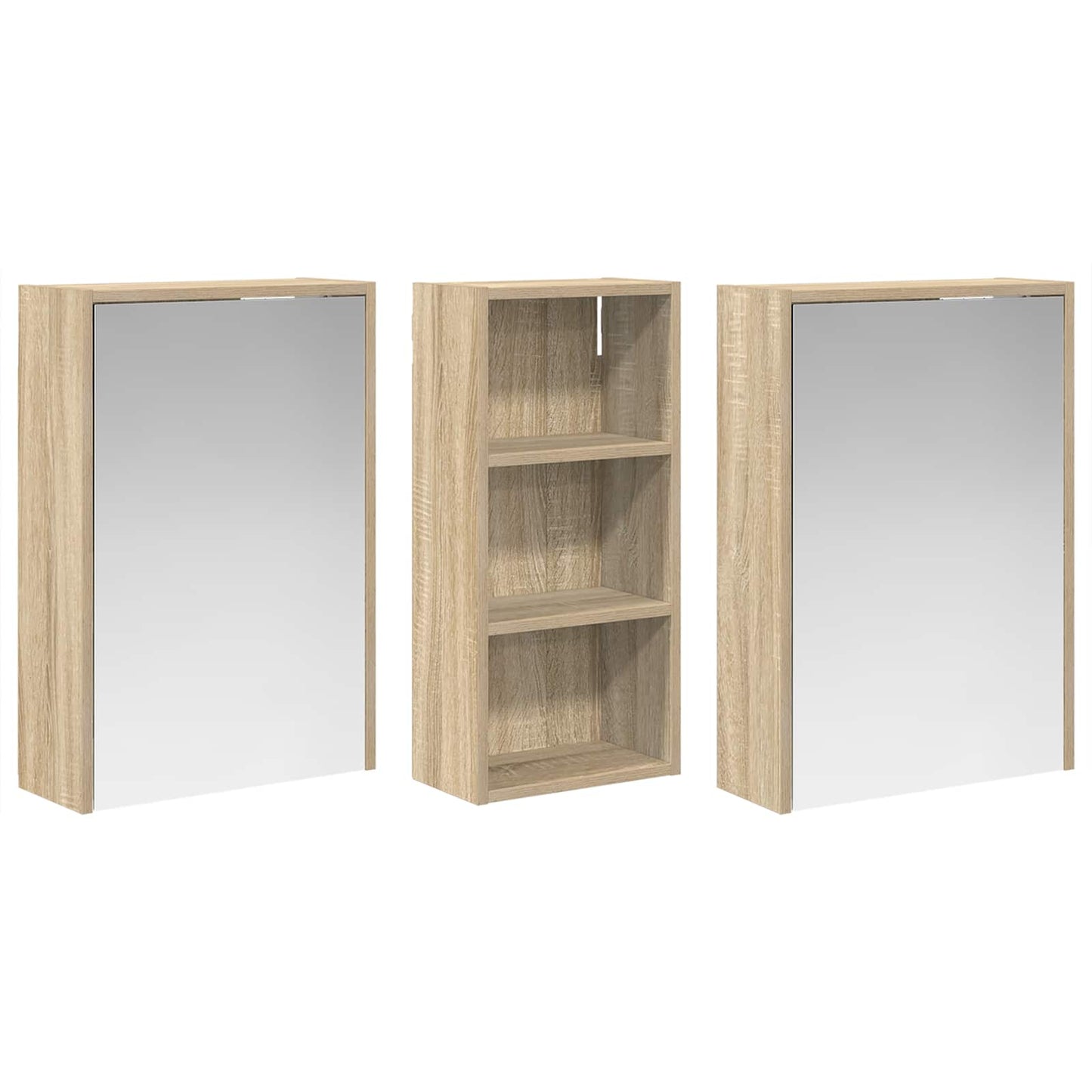 Fürdőszobai Szekrény Szett 3 db 116 x 16 x 62,5 cm Szerelt fa