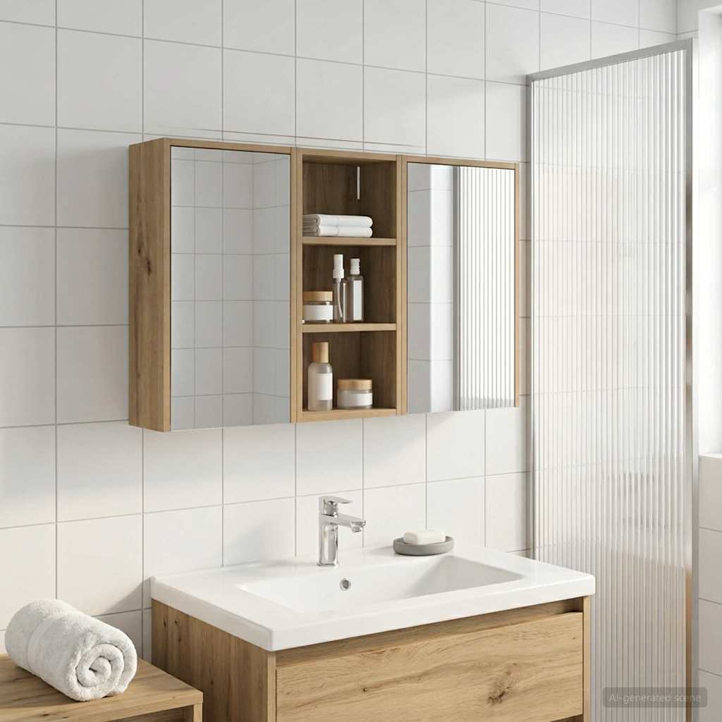 Fürdőszobai Szekrény Szett 3 db 116 x 16 x 62,5 cm Szerelt fa