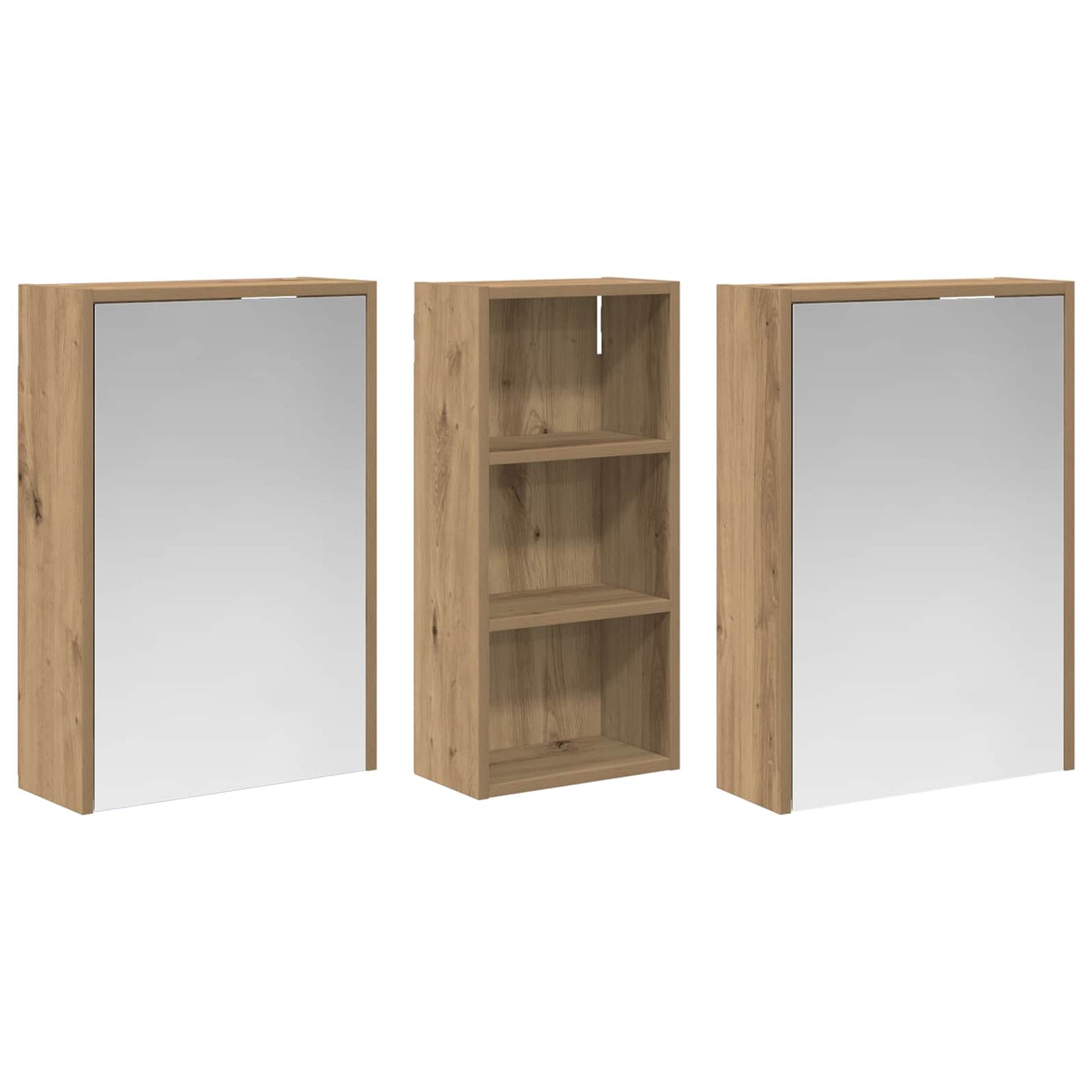 Fürdőszobai Szekrény Szett 3 db 116 x 16 x 62,5 cm Szerelt fa
