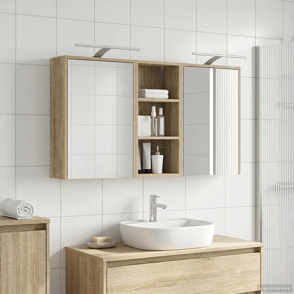 Fürdőszobai Szekrény Szett 3 db 116 x 16 x 62,5 cm Szerelt fa