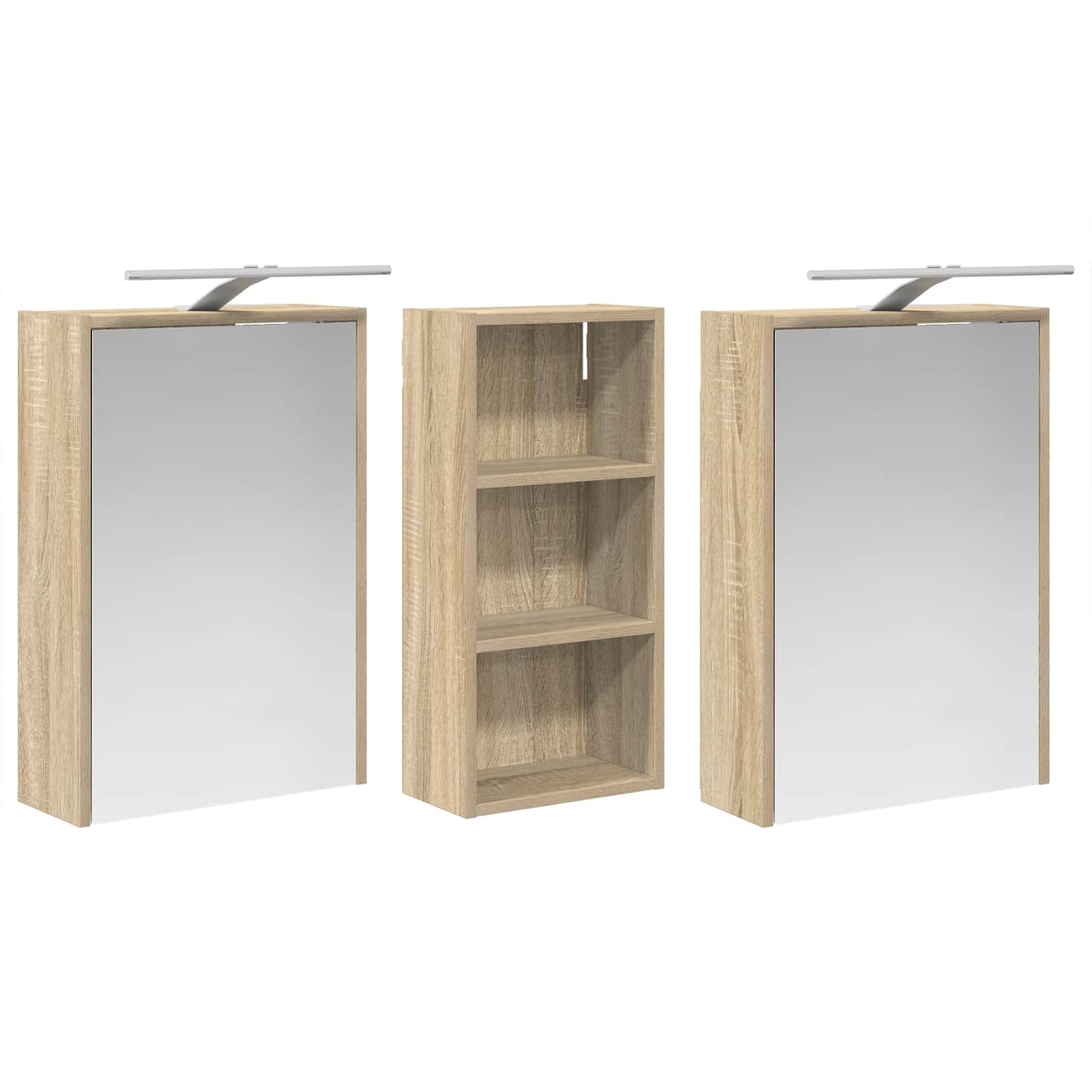 Fürdőszobai Szekrény Szett 3 db 116 x 16 x 62,5 cm Szerelt fa