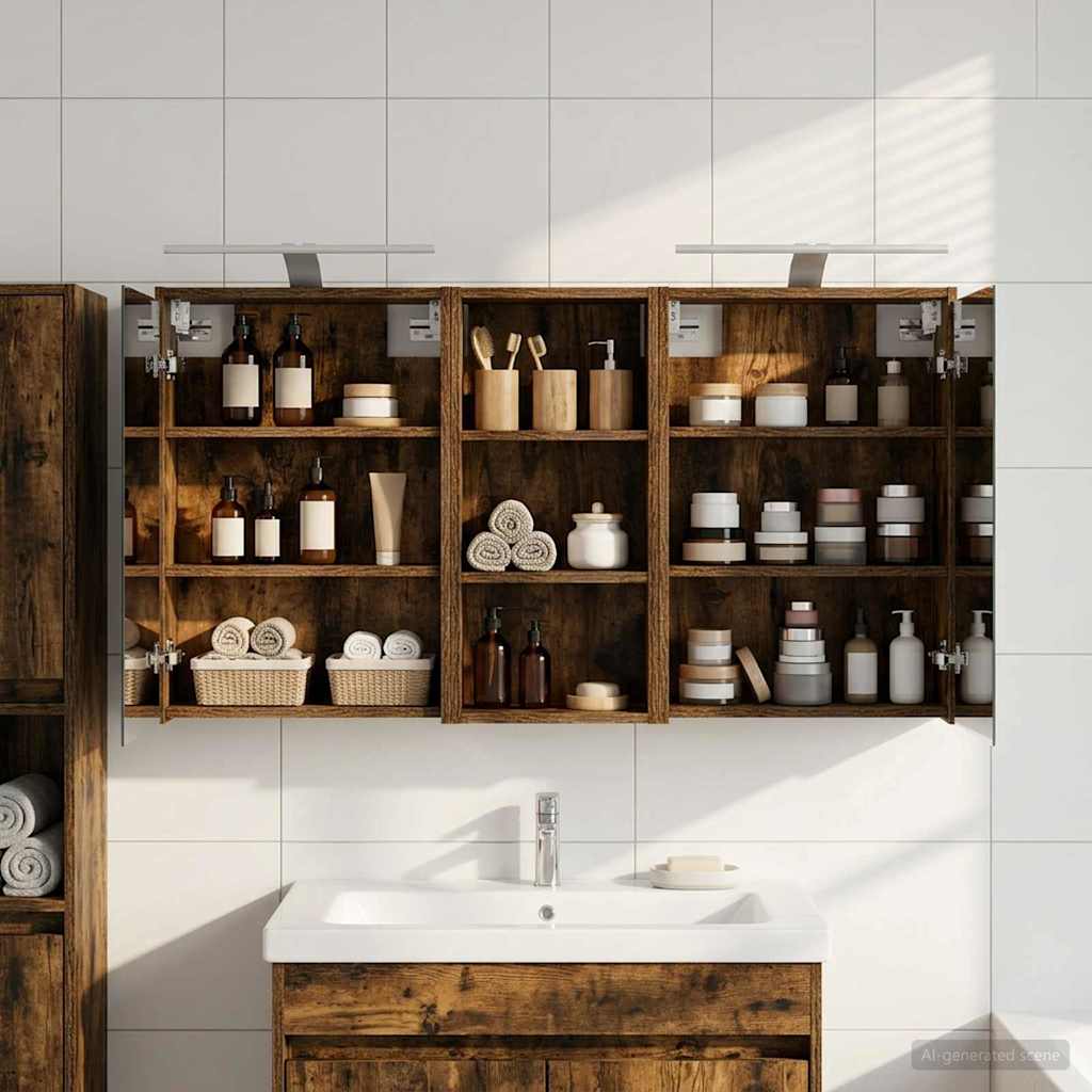 Fürdőszobai Szekrény Szett 3 db 116 x 16 x 62,5 cm Szerelt fa