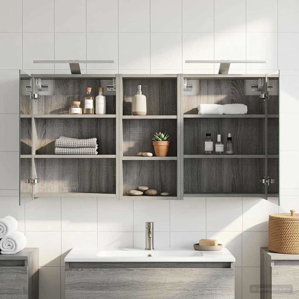 Fürdőszobai Szekrény Szett 3 db 116 x 16 x 62,5 cm Szerelt fa