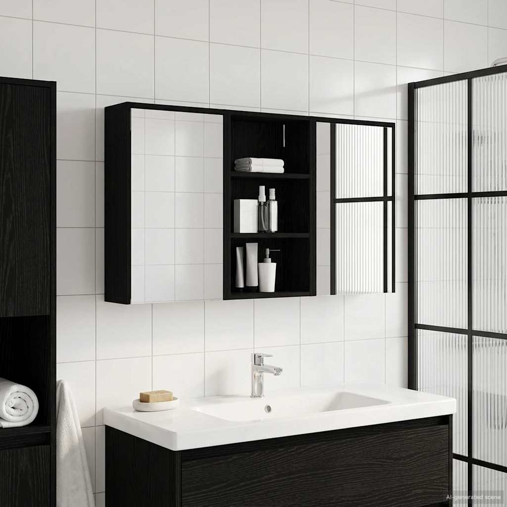 Fürdőszobai Szekrény Szett 3 db 126 x 16 x 62.5 cm Szerelt fa