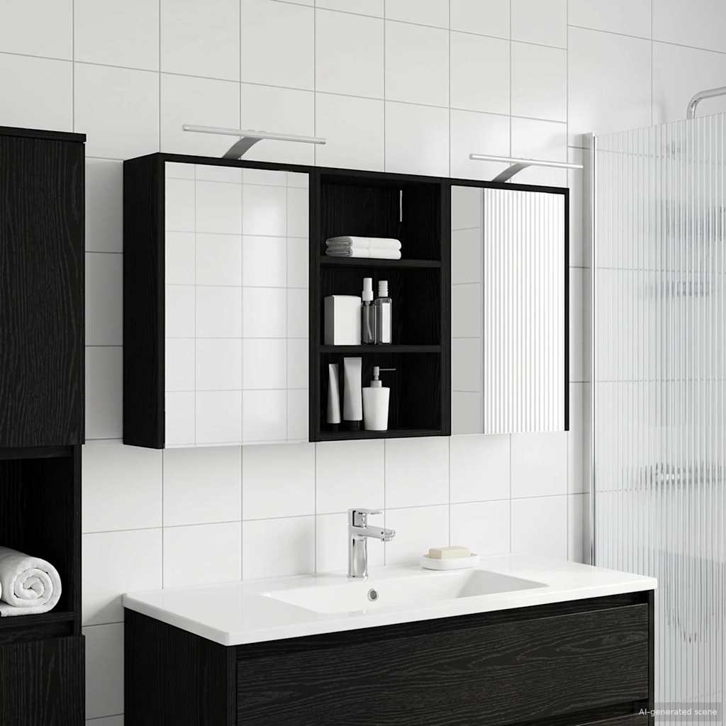 Fürdőszobai Szekrény Szett 3 db 126 x 16 x 62.5 cm Szerelt fa