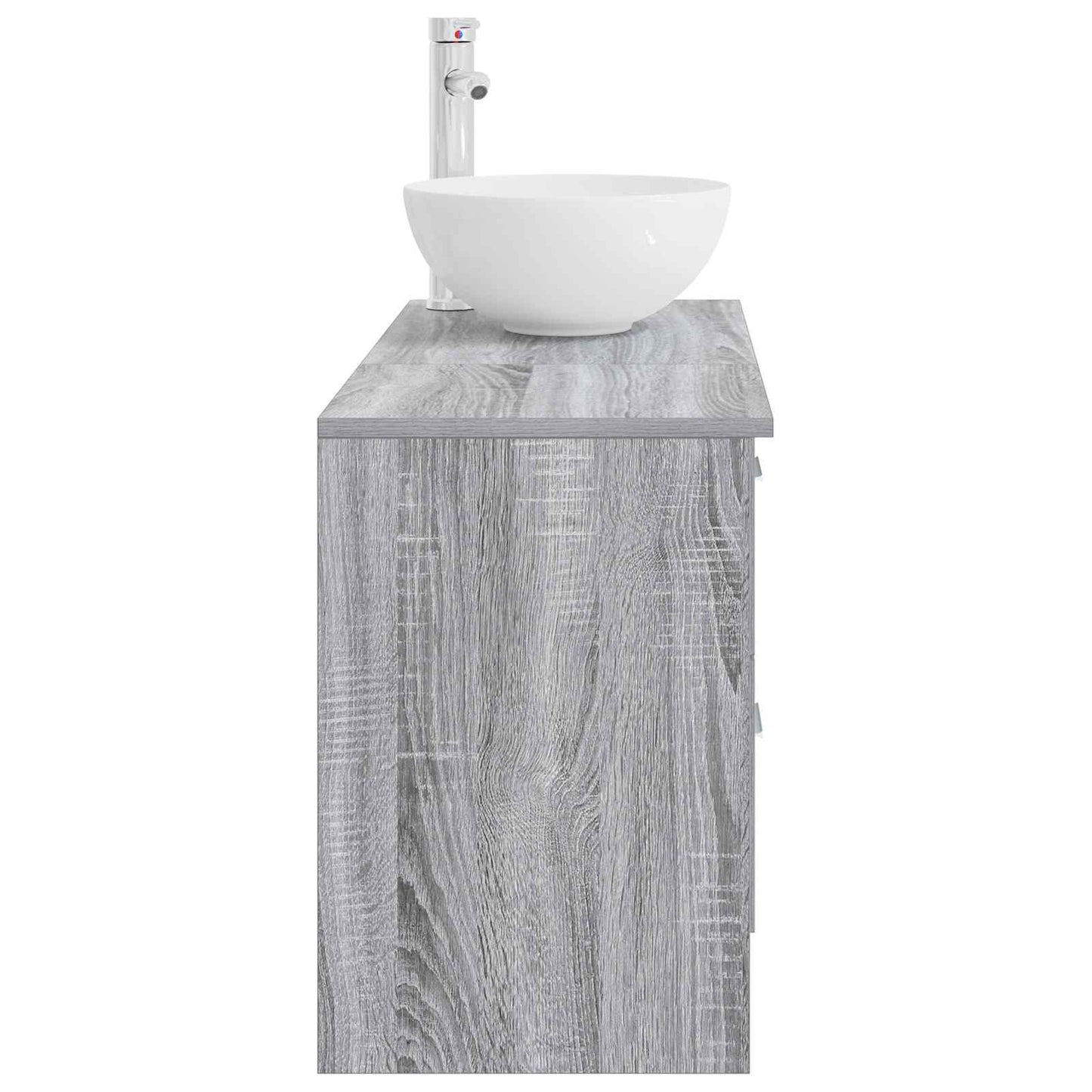 Fürdőszoba bútor szett 2 pcs Szürke Sonoma Szerelt Fa