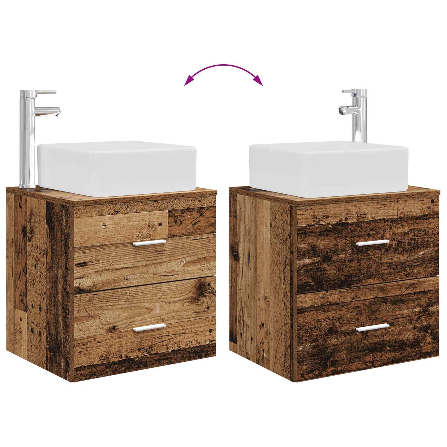 Fürdőszoba bútor szett 2 pcs Antik Fa Szerelt Fa