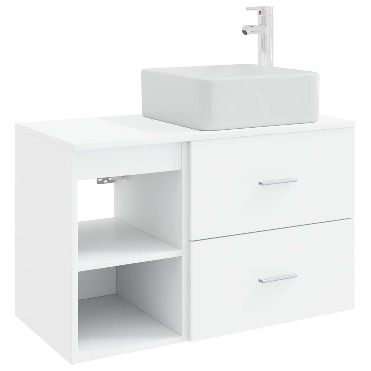 Fürdőszoba bútor szett 2 pcs Fehér Szerelt Fa