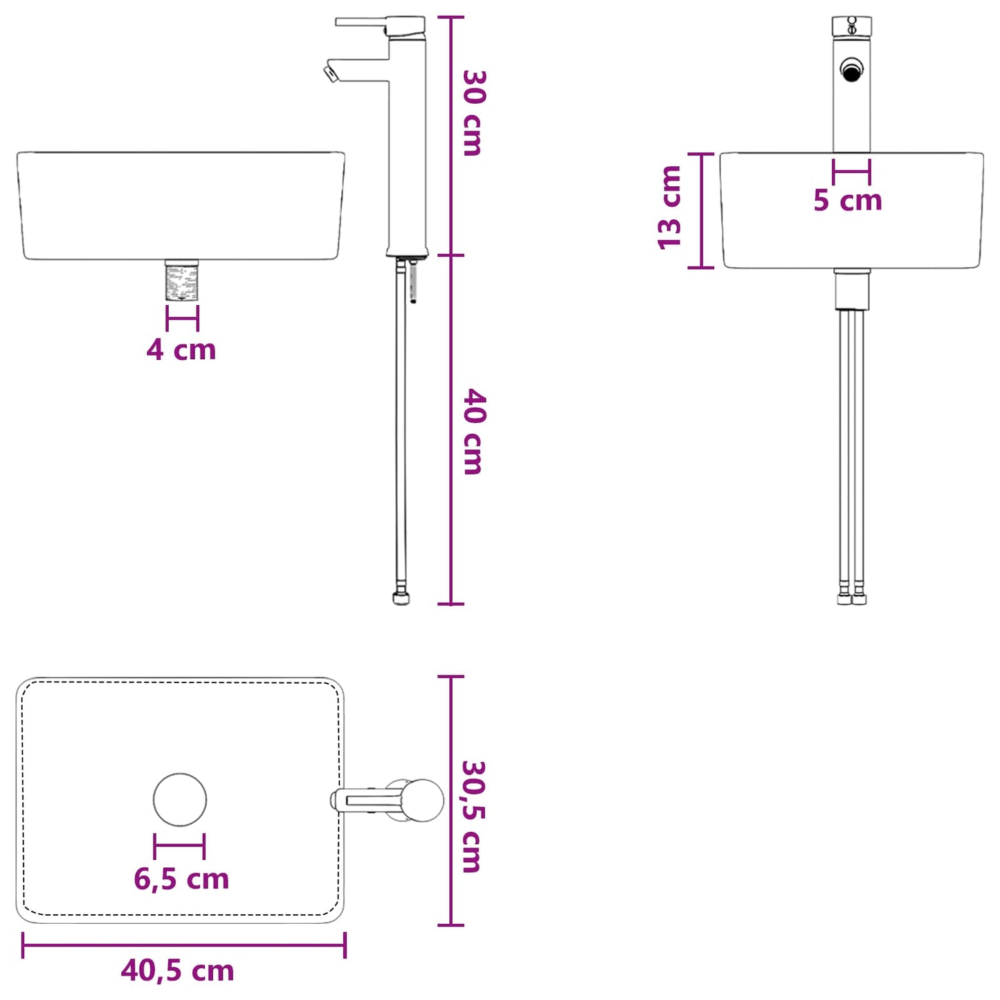 Fürdőszoba bútor szett 2 pcs Fekete Tölgy Szerelt Fa