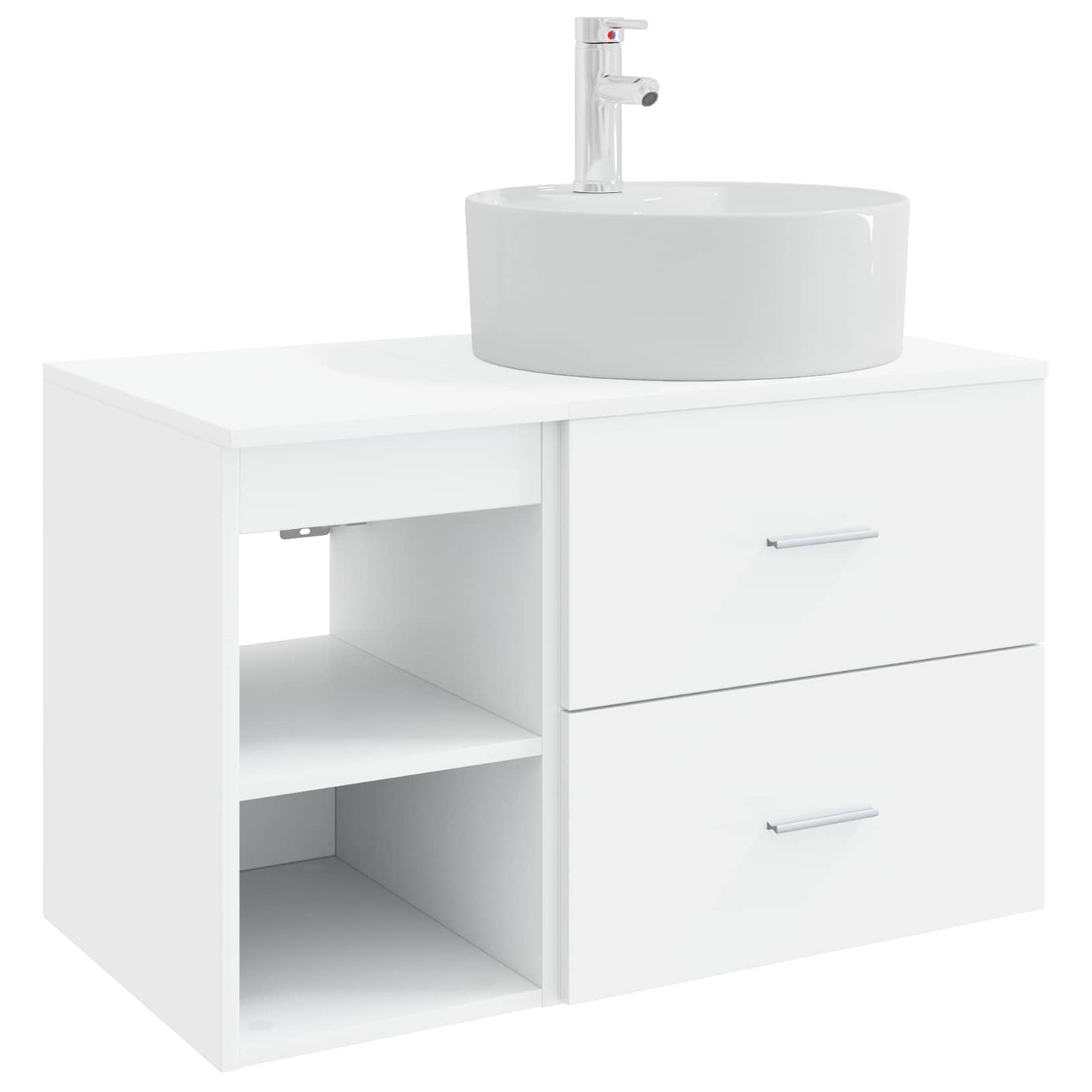 Fürdőszoba bútor szett 2 pcs Fehér Szerelt Fa