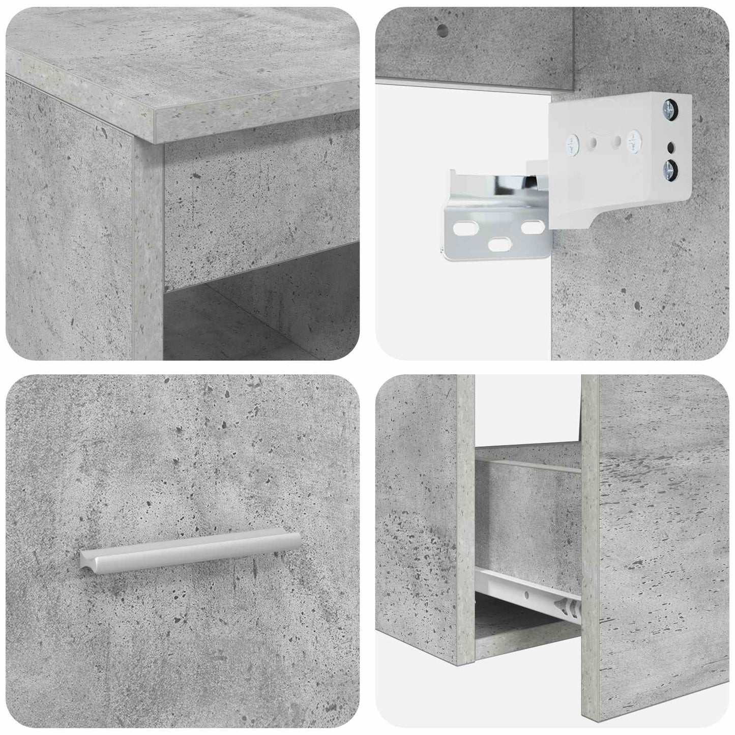 Fürdőszoba bútor szett 2 pcs Betonszürke Szerelt Fa