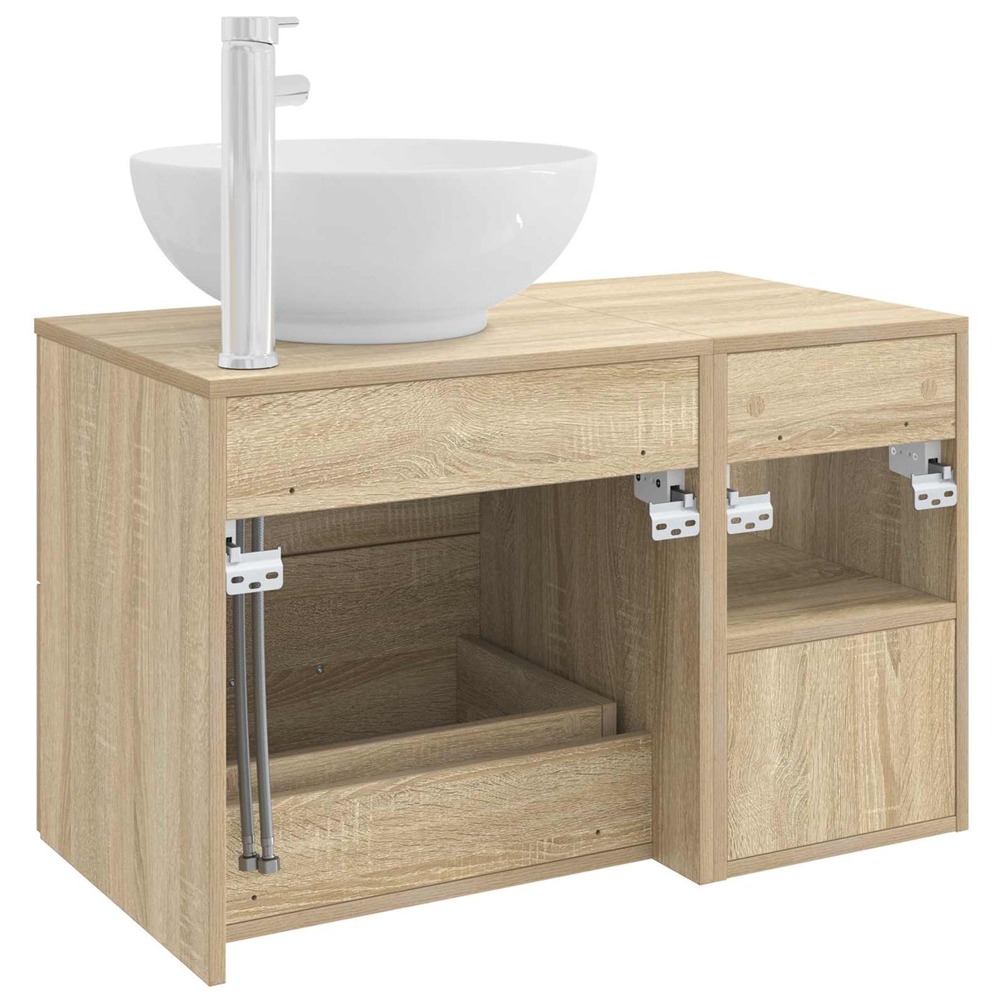 Fürdőszoba bútor szett 2 pcs Sonoma Tölgy Szerelt Fa